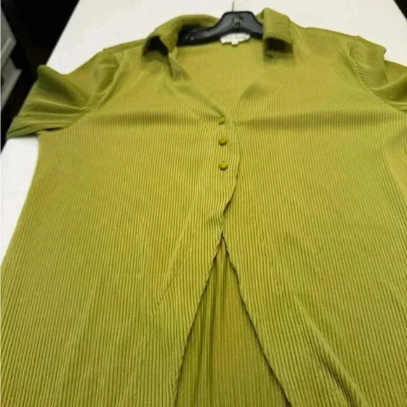 Love & Harmony open edit collared ribbed cardigan green size small - Picture 2 of 10